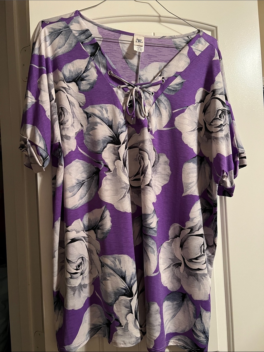 Sew In Love Lavender and White V-Neck Tunic